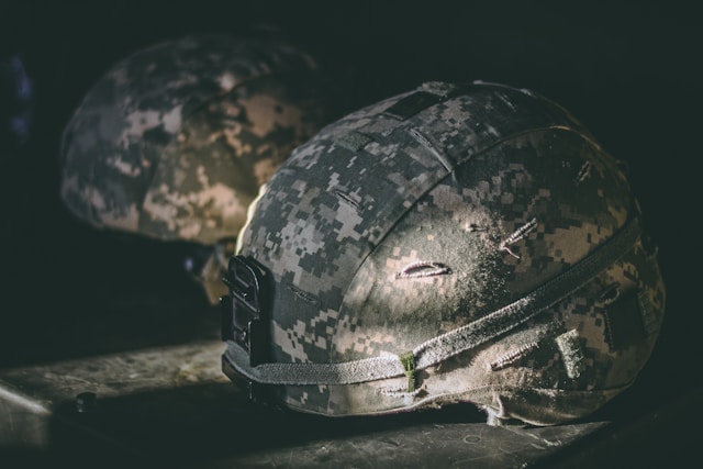 The National Guard team helmet